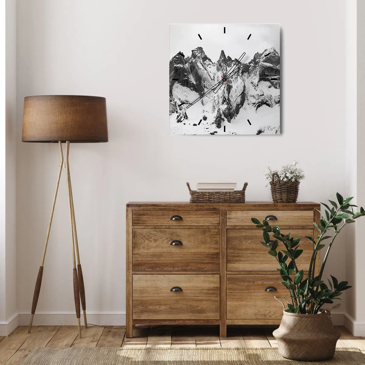 Zegar ścienny - Granitowa groźna grań - 40x40 cm