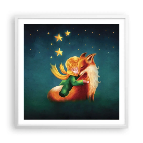 Plakat w białej ramie - Mały Książę - 60x60 cm