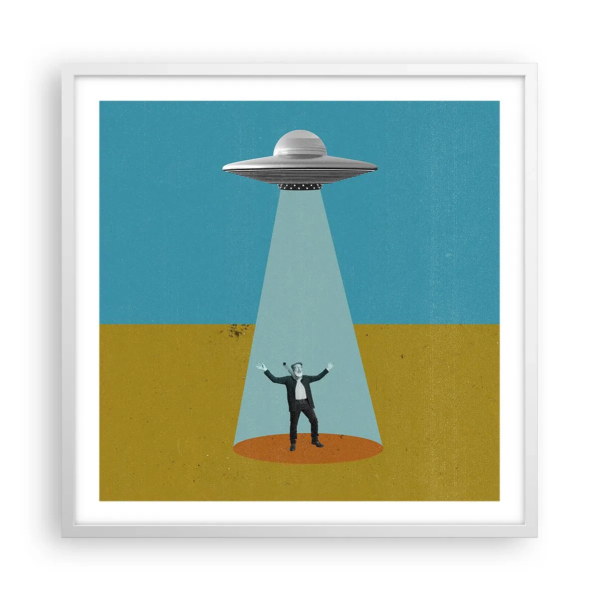 Plakat w białej ramie - Bliskie spotkanie - 60x60 cm