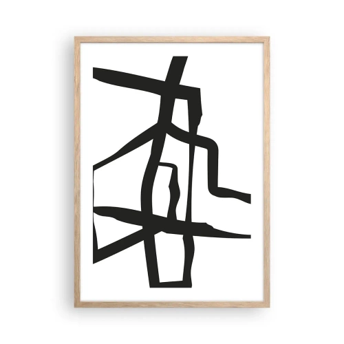 Plakat w ramie jasny dąb - Czarno-biała konstrukcja - 50x70 cm