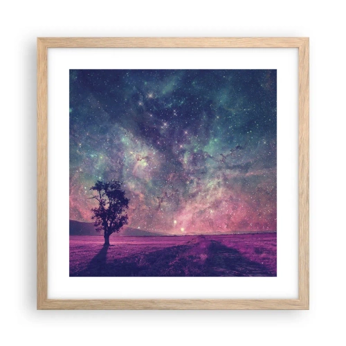 Plakat w ramie jasny dąb - Pod magicznym niebem - 40x40 cm