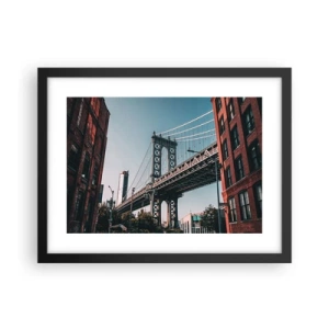 Plakat w czarnej ramie - Nad falami miasta - 40x30 cm