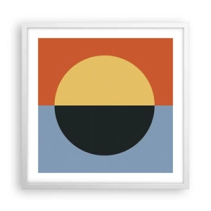Plakat w białej ramie - Kompozycja ciepła i chłodu - 50x50 cm