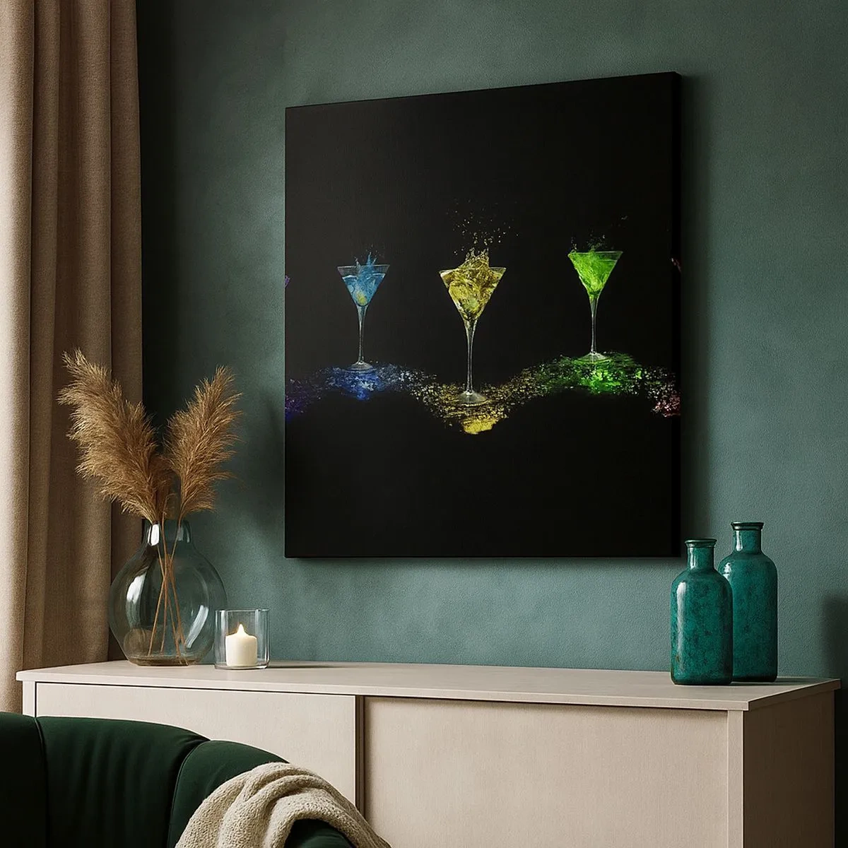 Obraz na płótnie - Kolory radości w kryształowym szkle - 30x30 cm