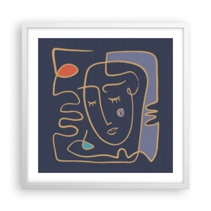 Plakat w białej ramie - W zamyśleniu - 50x50 cm