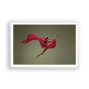 Plakat w białej ramie - Tańczący płomień - 91x61 cm