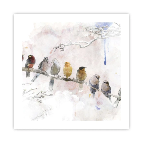 Plakat - Skrzydlate spotkanie - 50x50 cm