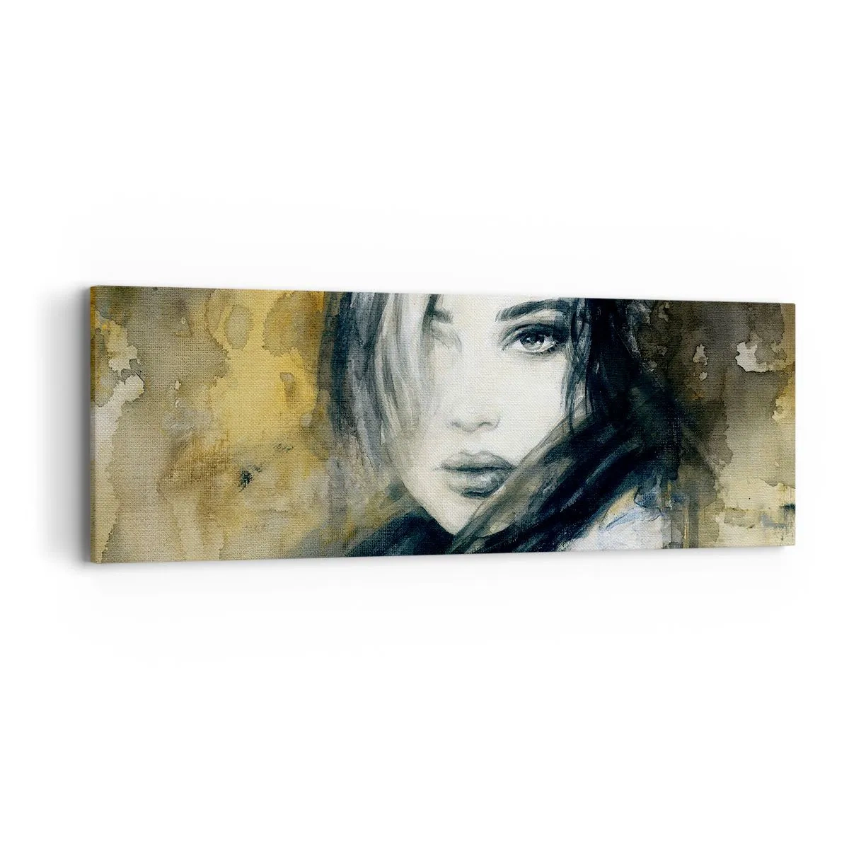 Obraz na płótnie - bardziej niewinna czy zmysłowa? - 90x30 cm