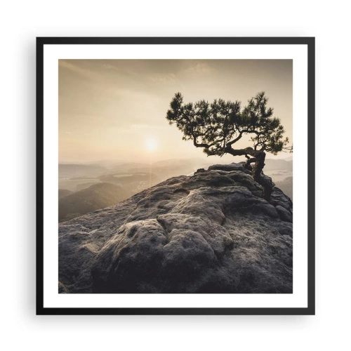 Plakat w czarnej ramie - Życie zawsze zwycięża - 60x60 cm