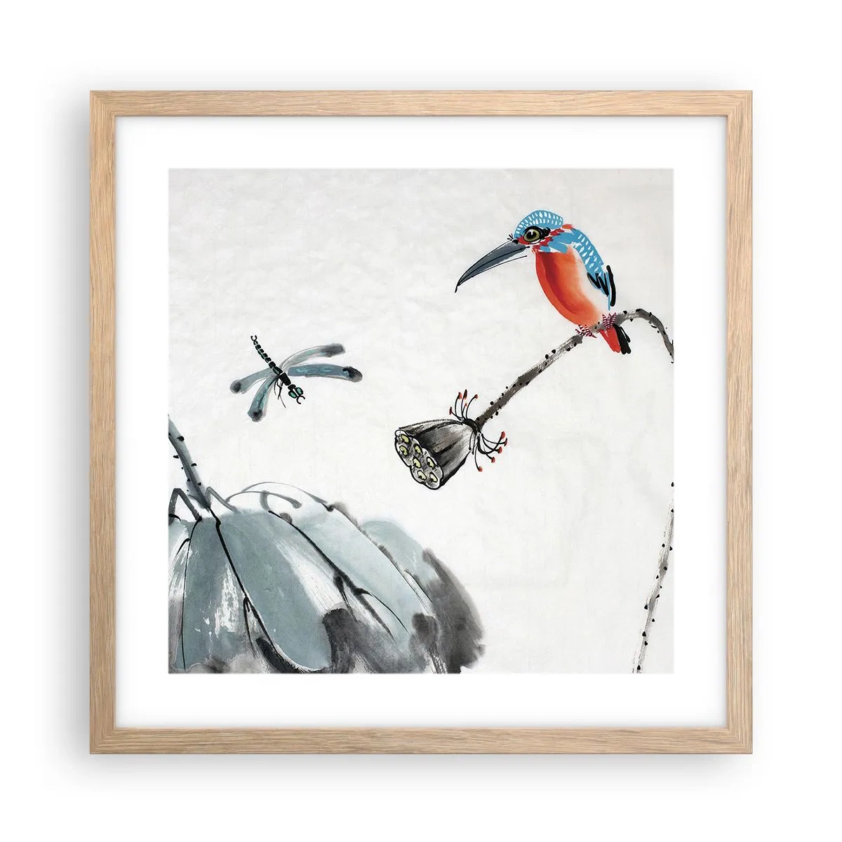 Plakat w ramie jasny dąb - Życie łąki - 40x40 cm