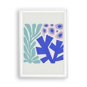 Plakat w białej ramie - Podwodny ogród - 70x100 cm