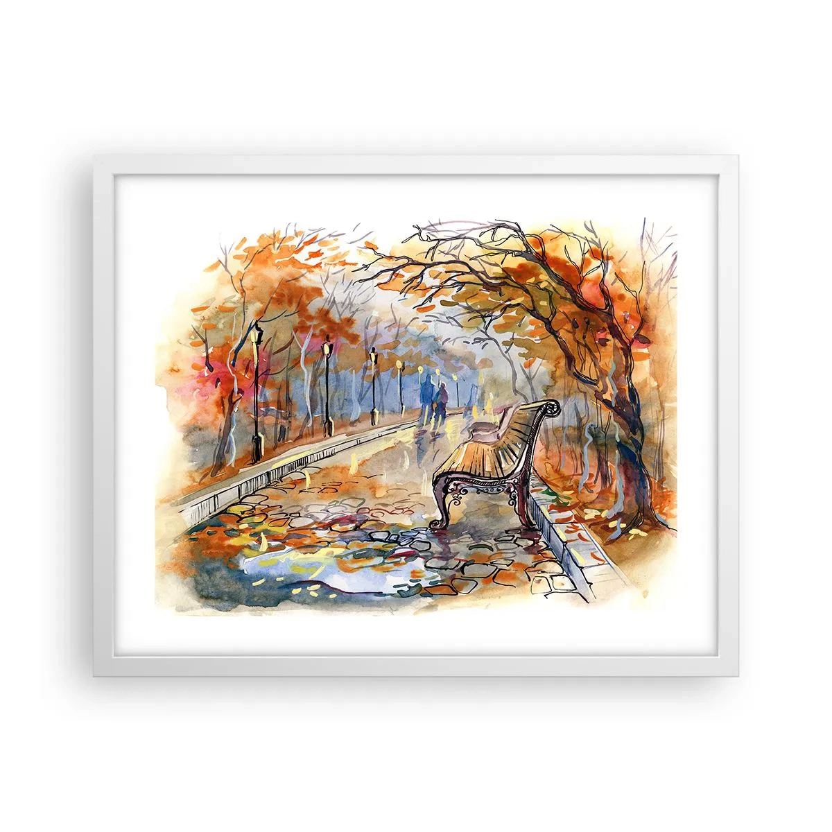 Plakat w białej ramie - Razem powędrować w jesień - 50x40 cm