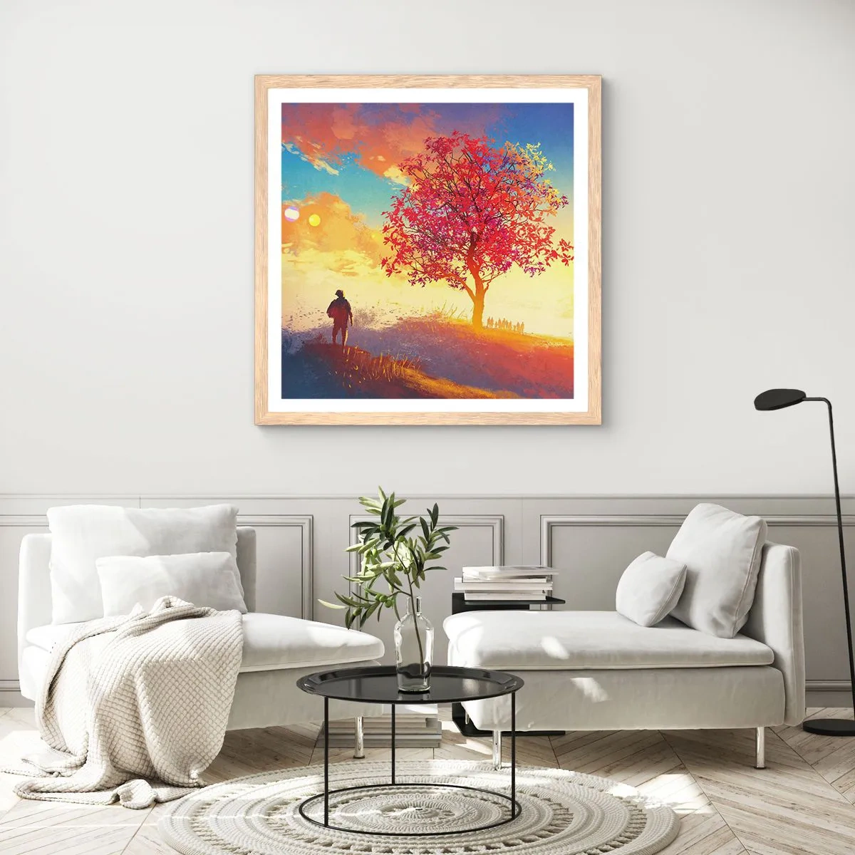 Plakat w ramie jasny dąb - Pielgrzym u celu - 60x60 cm