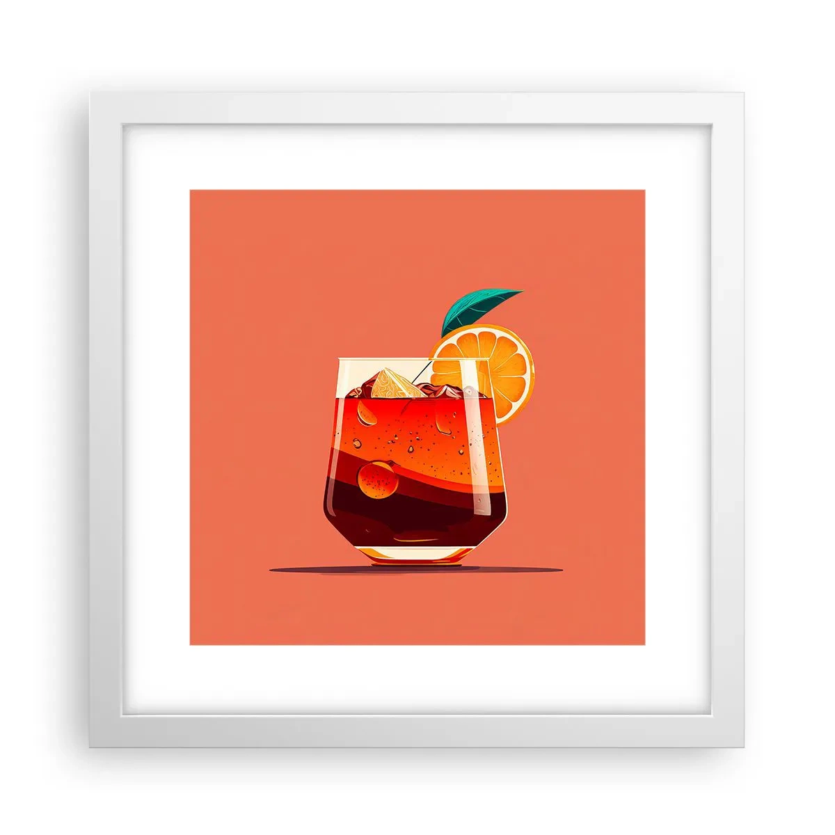 Plakat w białej ramie - Letnie orzeźwienie - 30x30 cm