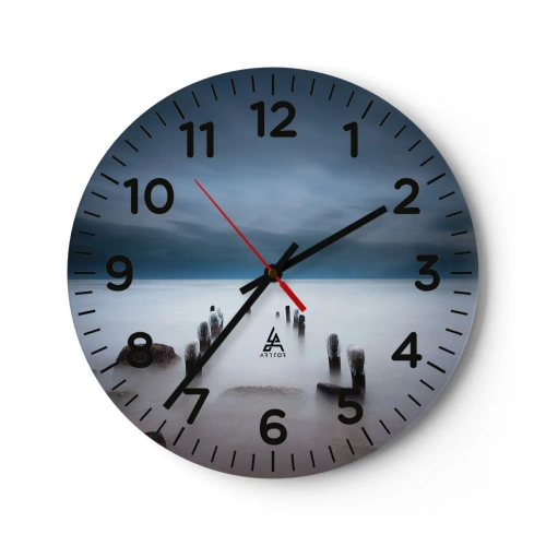 Zegar ścienny - Zamyślone jezioro - 40x40 cm