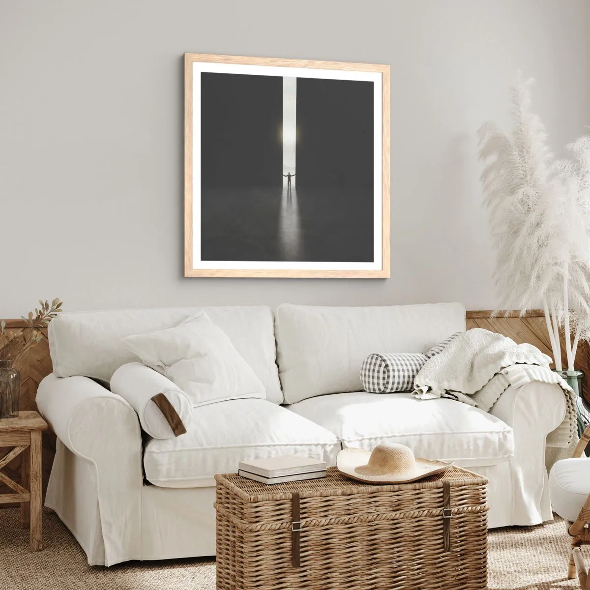 Plakat w ramie jasny dąb - Krok do jasnej przyszłości - 60x60 cm