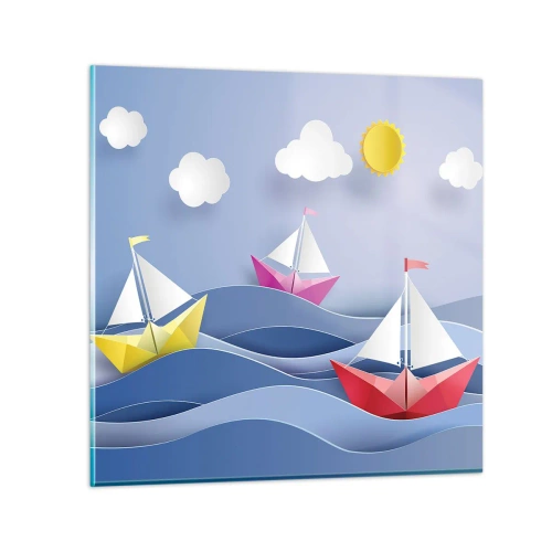 Obraz na szkle - Ach, jak przyjemnie kołysać się wśród fal - 60x60 cm