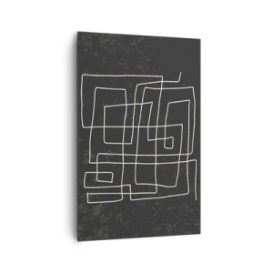 Obraz na płótnie - Abstrakcyjny wzór geometryczny na ciemnym tle - 80x120cm - Nie taki prosty - Nowoczesna dekoracja ścienna do salonu i sypialni ARTTOR