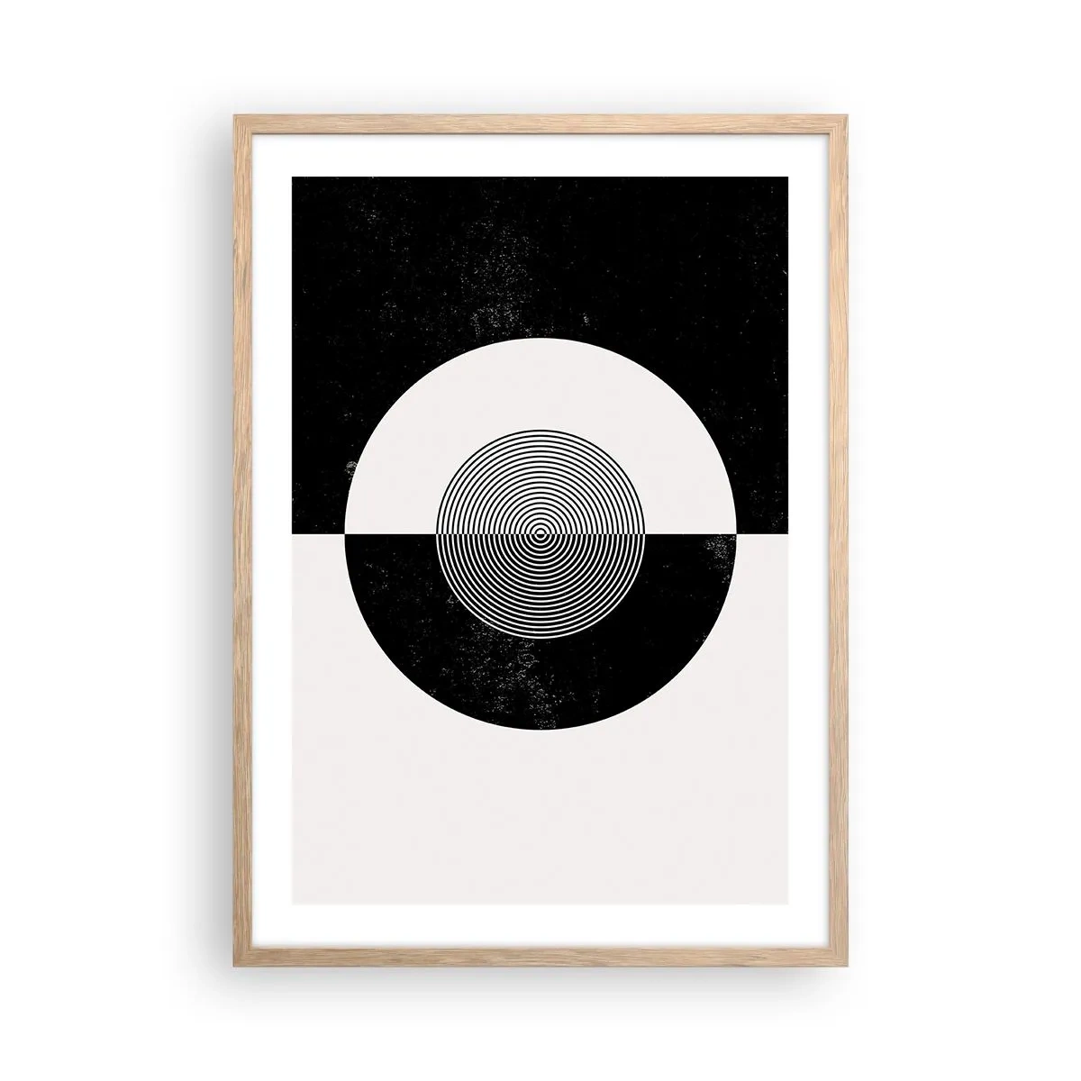 Plakat w ramie jasny dąb - Harmonia w czerni i bieli - 50x70 cm
