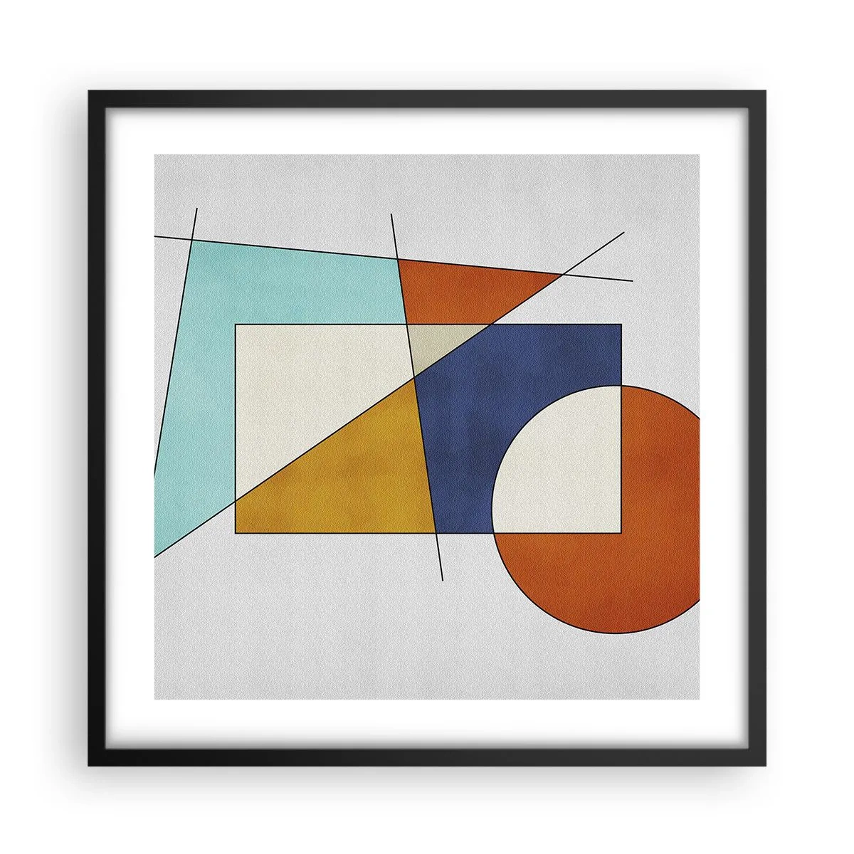 Plakat w czarnej ramie - Abstrakcja: modernistyczna zabawa - 50x50 cm