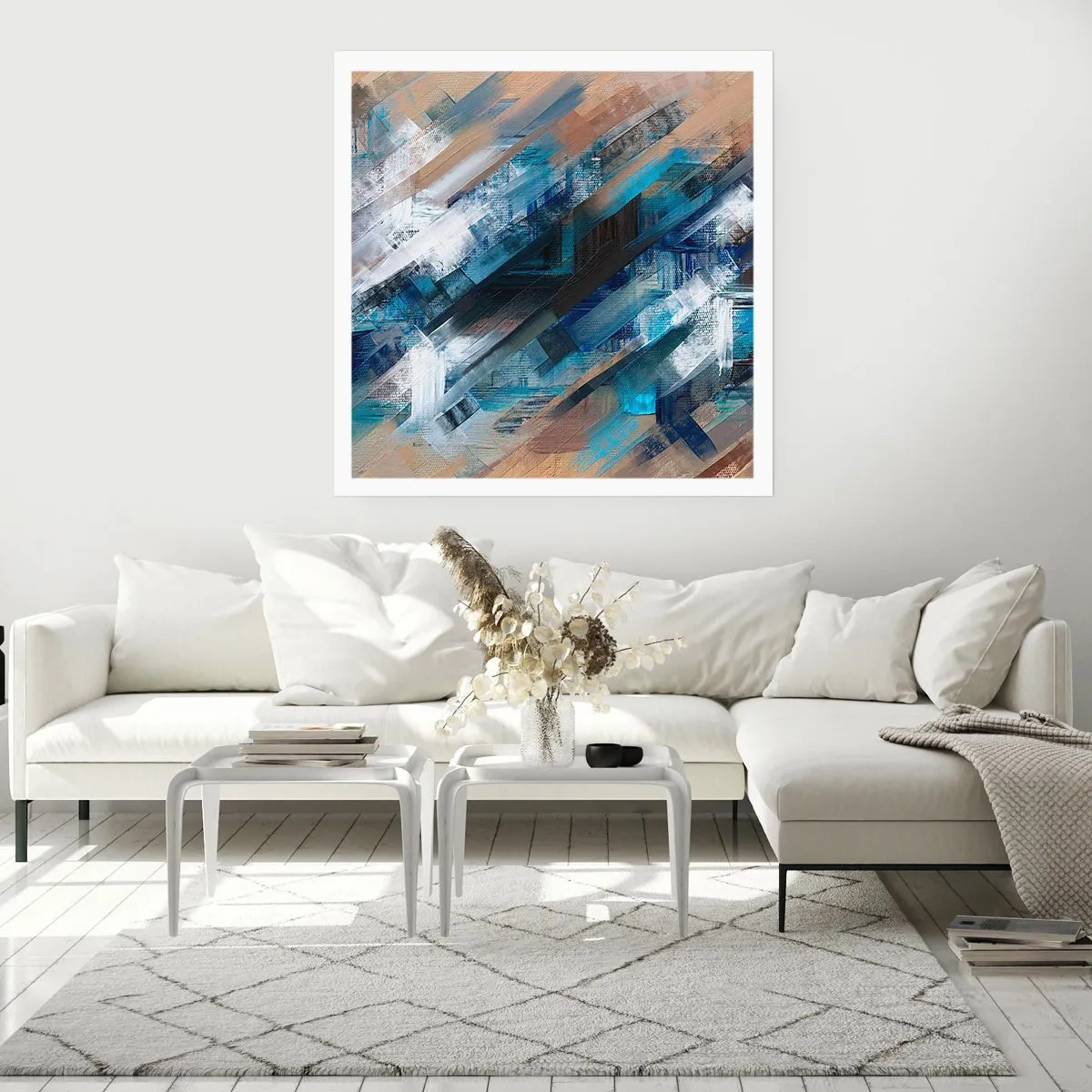 Plakat - Po błękitnym skosie - 60x60 cm