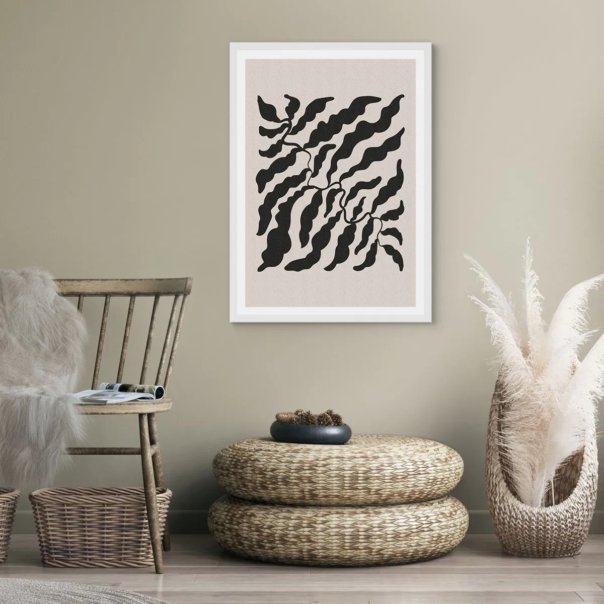 Plakat w białej ramie - Natura kwadratu - 70x100 cm