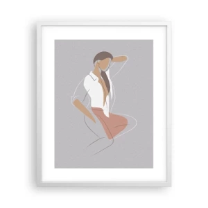 Plakat w białej ramie - Zarys wdzięku - 40x50 cm