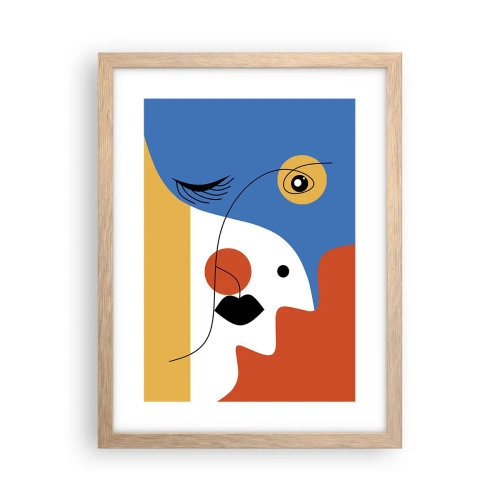 Plakat w ramie jasny dąb - Portret zdekonstruowany - 30x40 cm