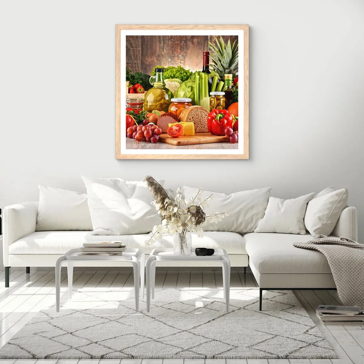 Plakat w ramie jasny dąb - Wędzone, pieczone, marynowane - 30x30 cm