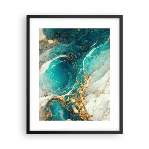 Plakat w czarnej ramie - Kompozycja z żyłami złota - 40x50 cm