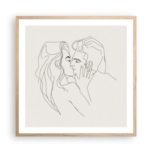 Plakat w ramie jasny dąb - Splątani uczuciem - 60x60 cm