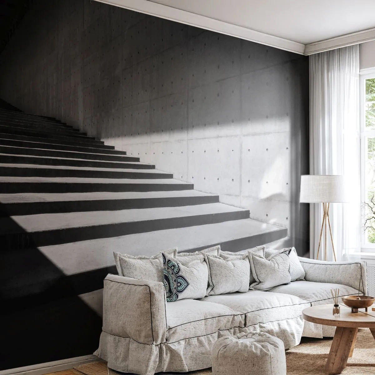 Fototapeta Premium Canvas - Surowa uroda modernizmu - Industrialny, Architektura, Schody - 400x280 cm