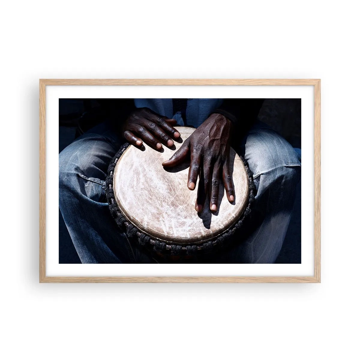 Plakat w ramie jasny dąb - Żyj w swoim rytmie - 70x50 cm