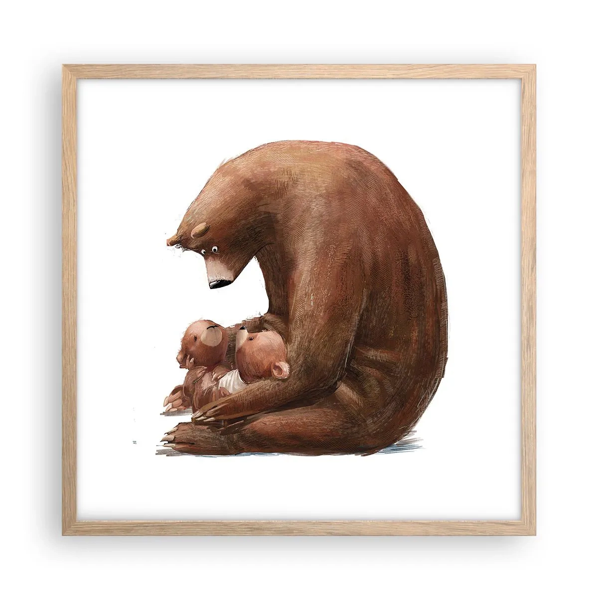 Plakat w ramie jasny dąb - Słodkich snów, dzieciaki - 50x50 cm