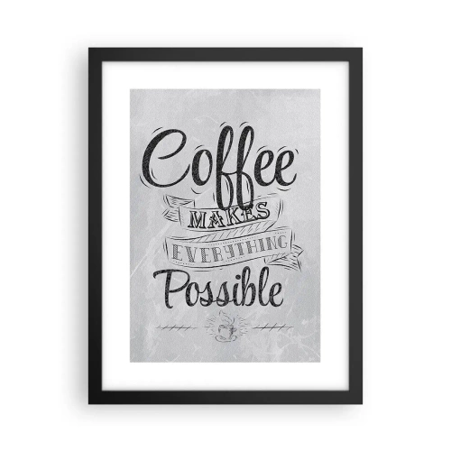 Plakat w czarnej ramie - Jak tu nie kochać kawy - 30x40 cm