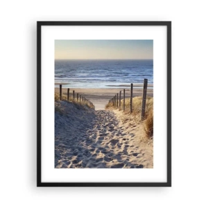 Plakat w czarnej ramie - Morza szum, ptaków śpiew, dzika plaża pośród traw… - 40x50 cm