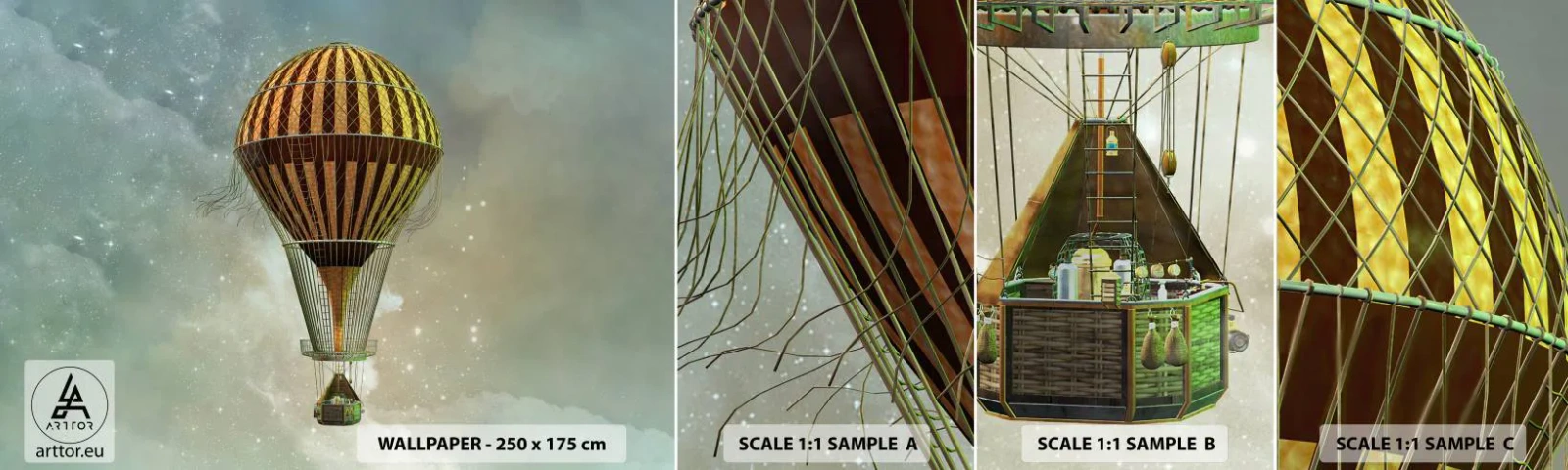 Fototapeta Próbka Samoprzylepna Deluxe Sticker - Pionierskie loty - Balon, Latać, Chmury - 100x30 cm