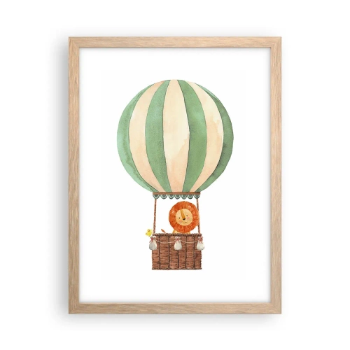 Plakat w ramie jasny dąb - Podróże Leona - 30x40 cm