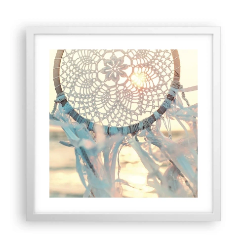 Plakat w białej ramie - Koronkowy totem - 40x40 cm