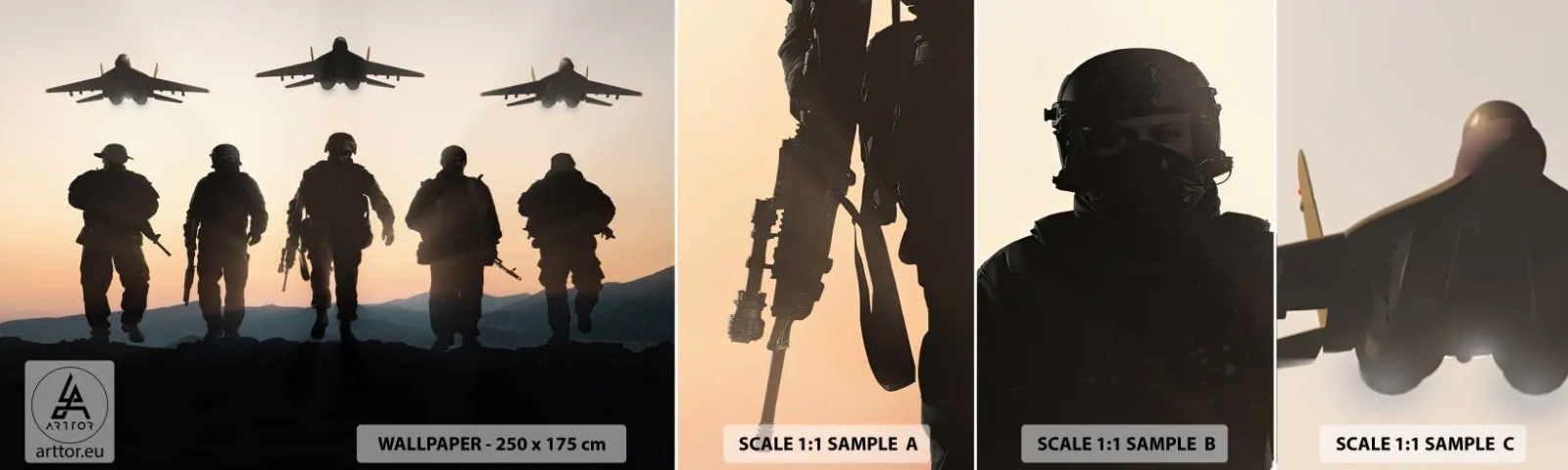 Fototapeta Próbka Samoprzylepna Deluxe Sticker - Witaj w naszym świecie - Militaria, Wojsko, Żołnierze - 100x30 cm