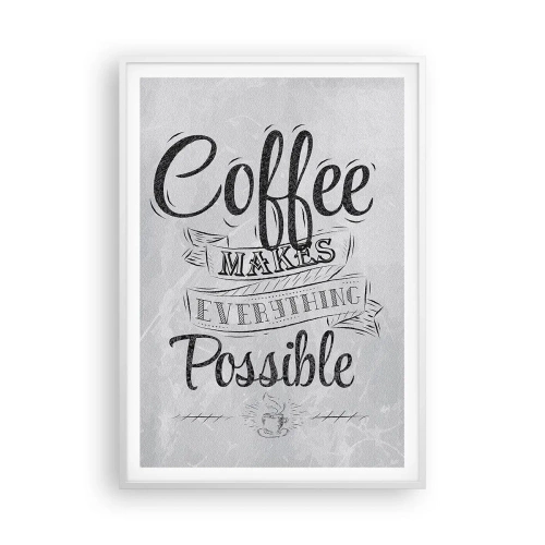 Plakat w białej ramie - Jak tu nie kochać kawy - 70x100 cm