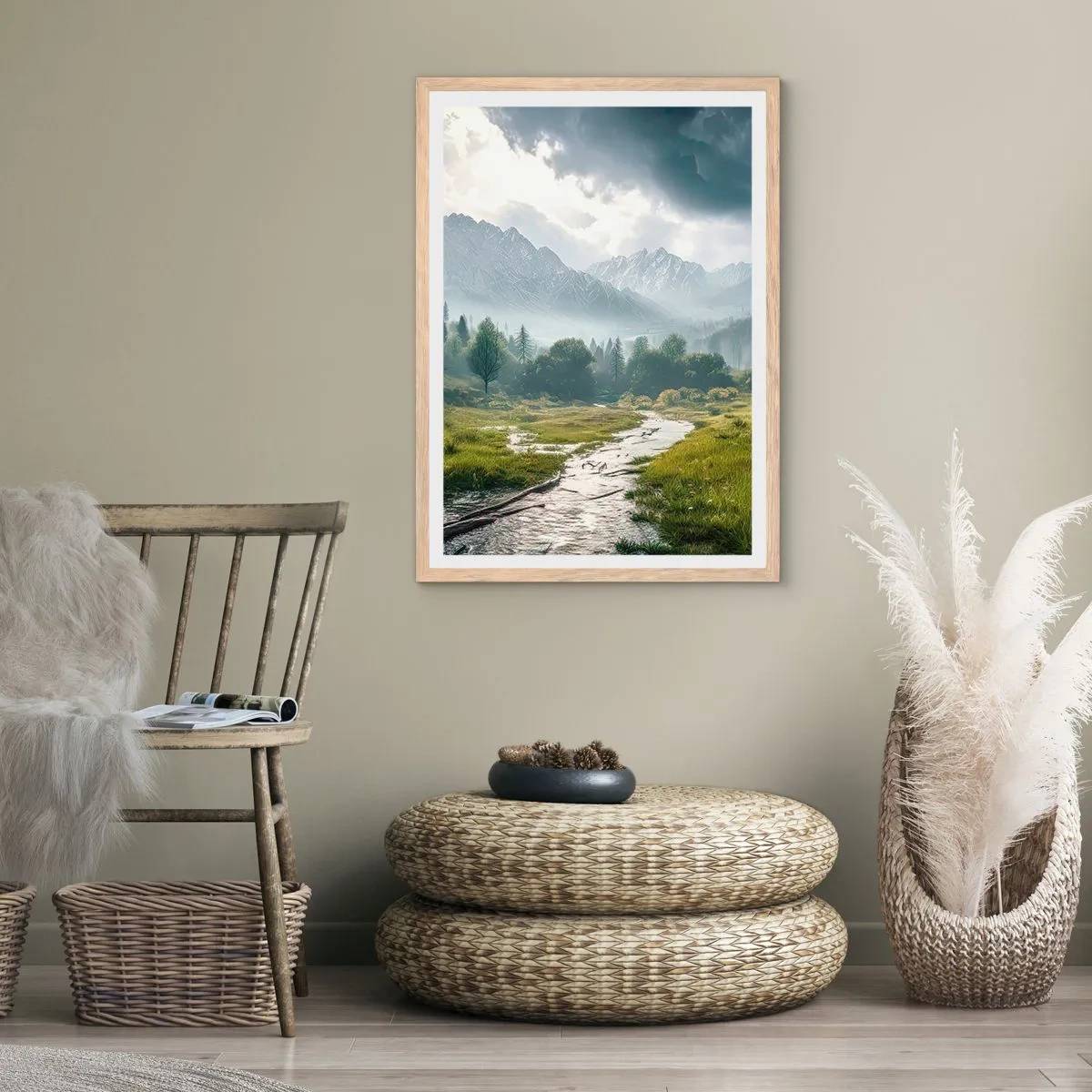 Plakat w ramie jasny dąb - Tam i z powrotem - 70x100 cm