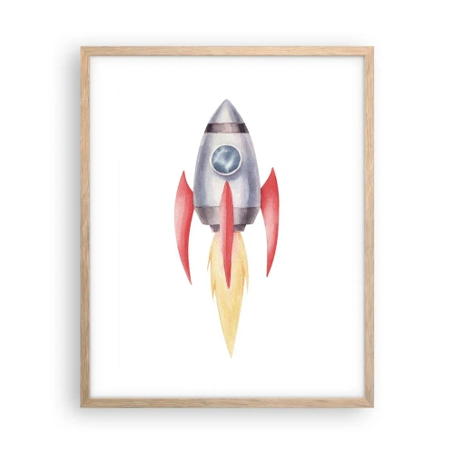 Plakat w ramie jasny dąb - Wyżej, prędzej, dalej - 40x50 cm