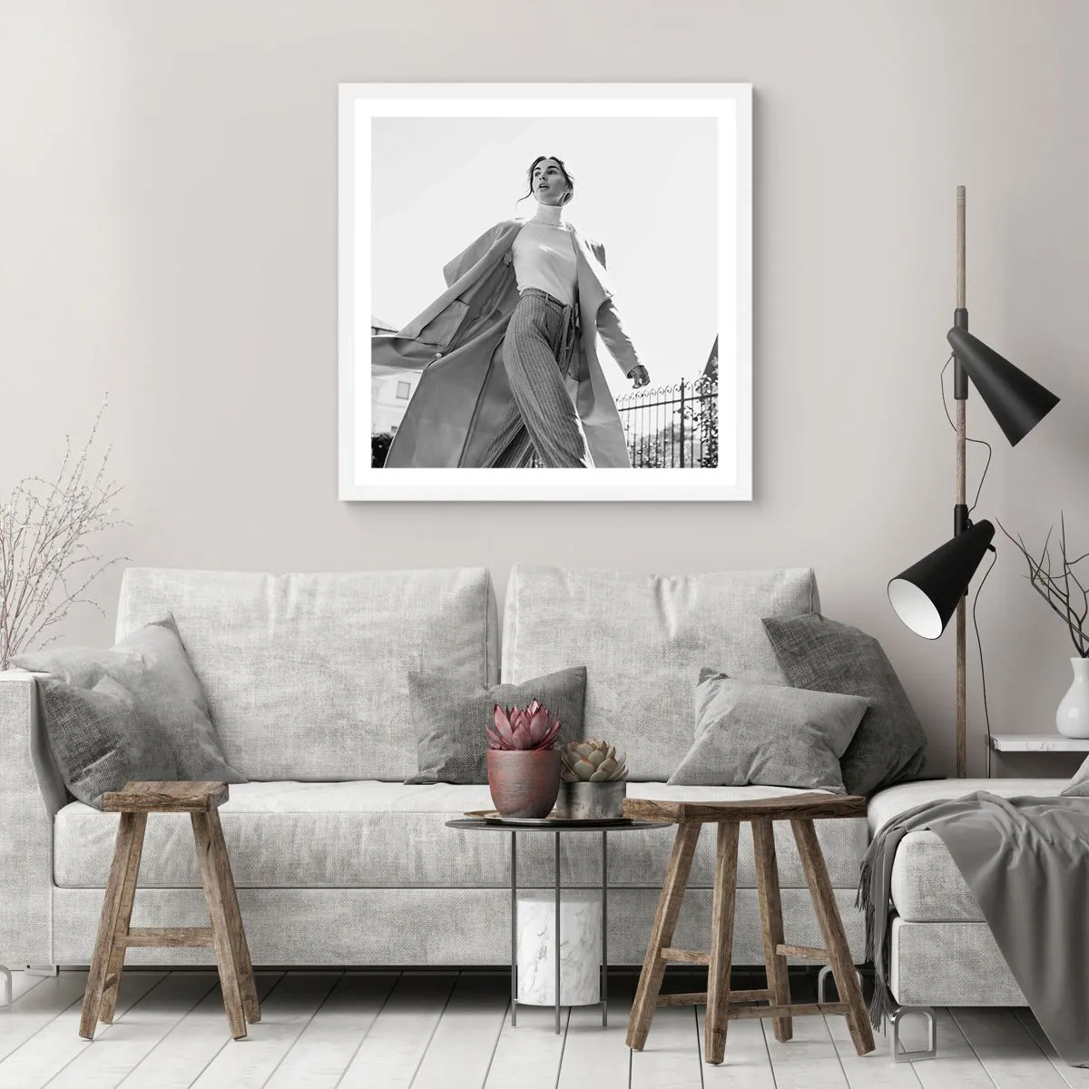 Plakat w białej ramie - Idziesz ze mną? - 40x40 cm