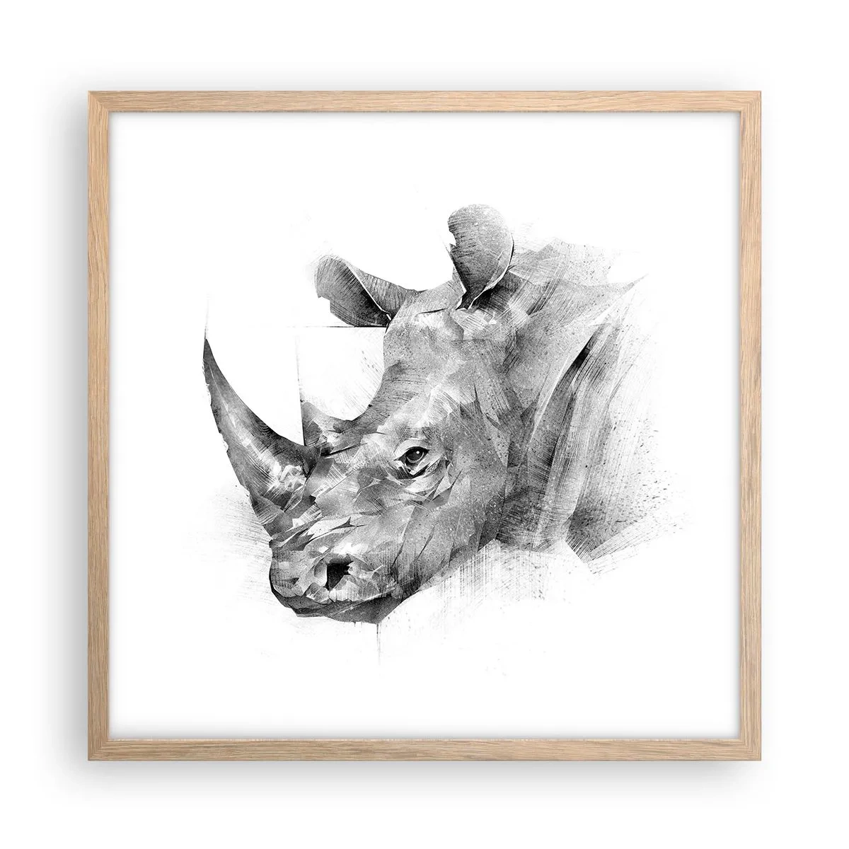 Plakat w ramie jasny dąb - Afrykański portret - 50x50 cm