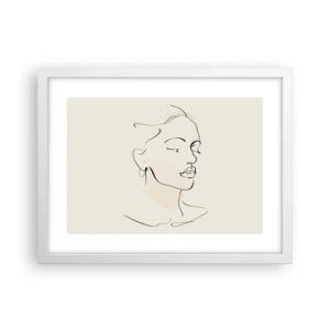 Plakat w białej ramie - Pewną kreską - 40x30 cm