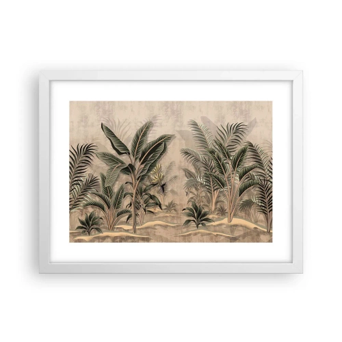 Plakat w białej ramie - Rycina w kolonialnym stylu - 40x30 cm