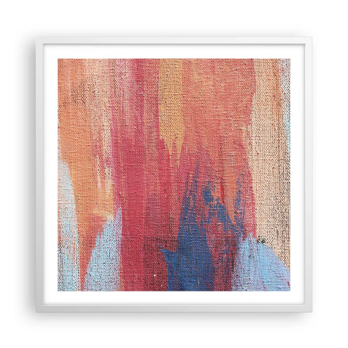 Plakat w białej ramie - Spłynąć tęczą - 60x60 cm