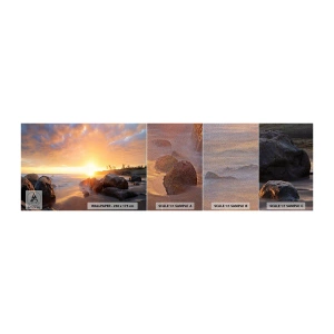 Fototapeta Próbka Premium Sand - Świetlista bryza wieczoru - Krajobraz, Morze, Wschód Słońca - 100x30 cm