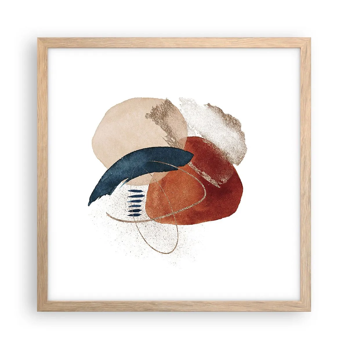 Plakat w ramie jasny dąb - Owalna kompozycja - 40x40 cm